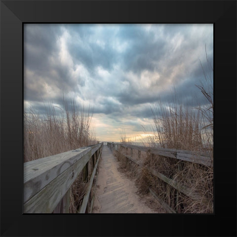Sunset Black Modern Wood Framed Art Print by DeLuca, Pat