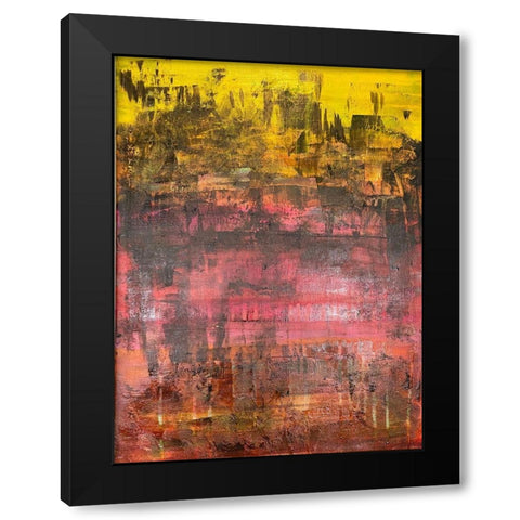 Distressed Vision 1 Black Modern Wood Framed Art Print with Double Matting by Spina, Phyllis
