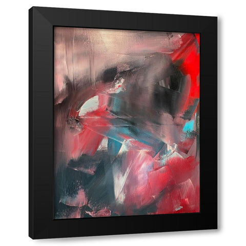 Smeared Movements 1 Black Modern Wood Framed Art Print by Spina, Phyllis