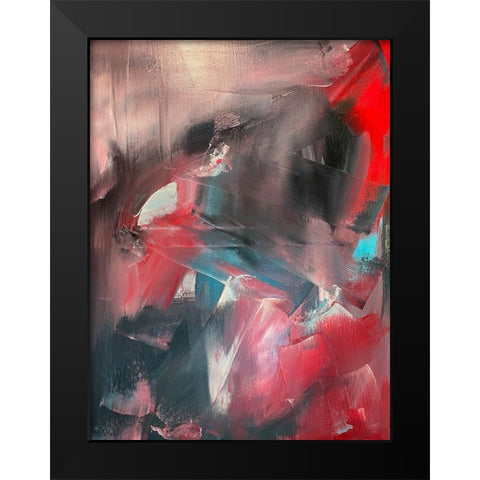 Smeared Movements 1 Black Modern Wood Framed Art Print by Spina, Phyllis