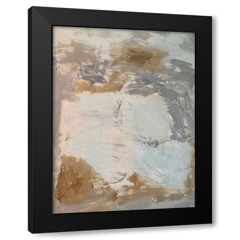 Neutral Strokes 1 Black Modern Wood Framed Art Print with Double Matting by Spina, Phyllis