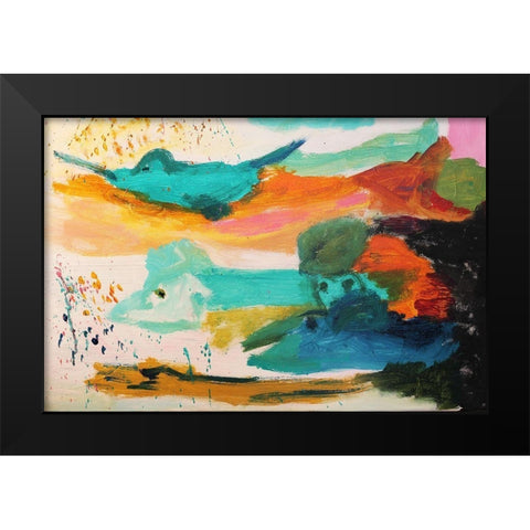 Floating Black Modern Wood Framed Art Print by Spina, Phyllis