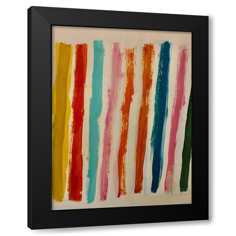 Within the Lines 1 Black Modern Wood Framed Art Print by Spina, Phyllis