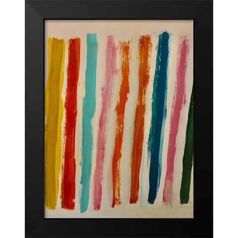 Within the Lines 1 Black Modern Wood Framed Art Print by Spina, Phyllis