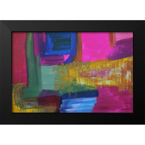 Angled Stairs Black Modern Wood Framed Art Print by Spina, Phyllis