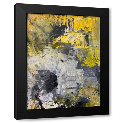 Shinning Abstract 1 Black Modern Wood Framed Art Print by Spina, Phyllis