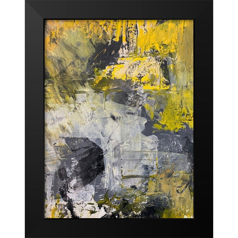 Shinning Abstract 1 Black Modern Wood Framed Art Print by Spina, Phyllis