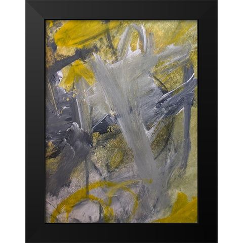 Lit Strokes 1 Black Modern Wood Framed Art Print by Spina, Phyllis