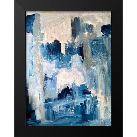 Blue Wonder Black Modern Wood Framed Art Print by Spina, Phyllis