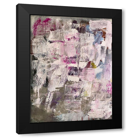 Blushing Pink Black Modern Wood Framed Art Print by Spina, Phyllis