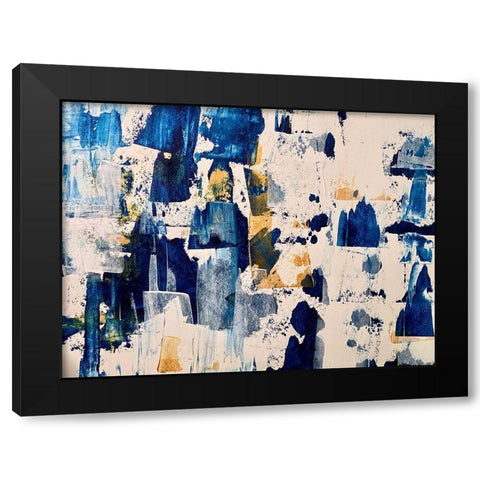 Bold In Blue Black Modern Wood Framed Art Print with Double Matting by Spina, Phyllis