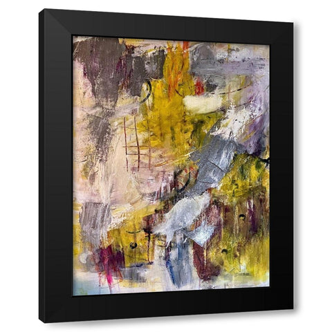 Energetic Material Black Modern Wood Framed Art Print by Spina, Phyllis