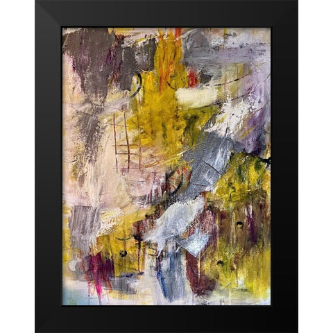 Energetic Material Black Modern Wood Framed Art Print by Spina, Phyllis
