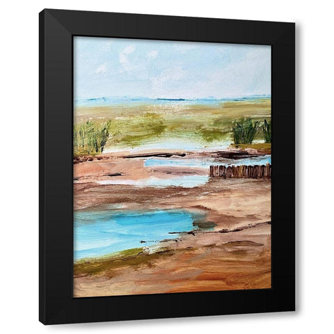 Underlined Absence Black Modern Wood Framed Art Print by Spina, Phyllis