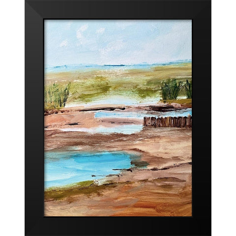 Underlined Absence Black Modern Wood Framed Art Print by Spina, Phyllis