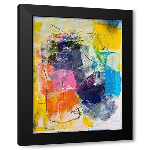 Indigo Black Modern Wood Framed Art Print by Spina, Phyllis