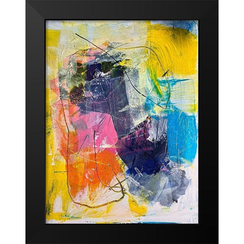Indigo Black Modern Wood Framed Art Print by Spina, Phyllis