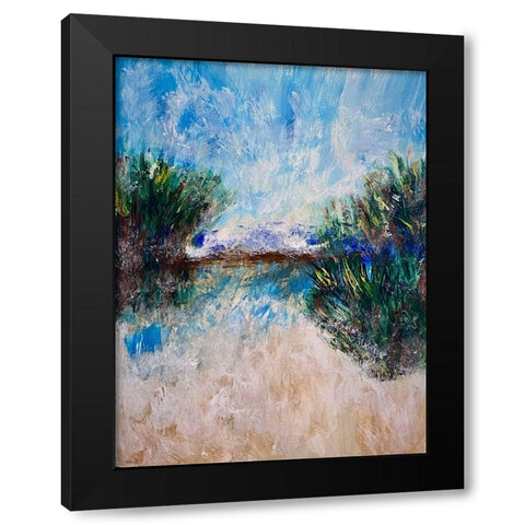 Seaside Black Modern Wood Framed Art Print with Double Matting by Spina, Phyllis