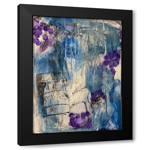Purple Slashes Black Modern Wood Framed Art Print with Double Matting by Spina, Phyllis