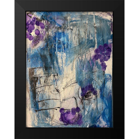 Purple Slashes Black Modern Wood Framed Art Print by Spina, Phyllis