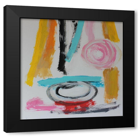Shaped Lunacy Black Modern Wood Framed Art Print by Spina, Phyllis