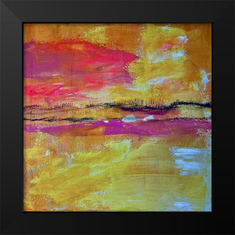 Heat Wave Black Modern Wood Framed Art Print by Spina, Phyllis