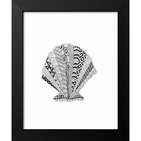 BW Decorated Scallop Black Modern Wood Framed Art Print by Varacek, Pam