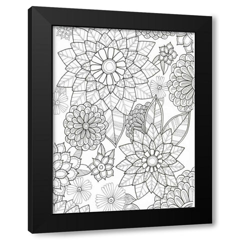 Floral Black Modern Wood Framed Art Print by Varacek, Pam
