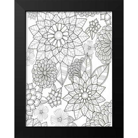 Floral Black Modern Wood Framed Art Print by Varacek, Pam