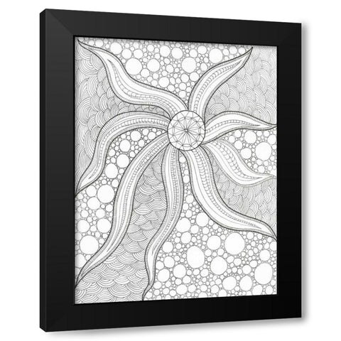 Coastal Starfish Black Modern Wood Framed Art Print by Varacek, Pam