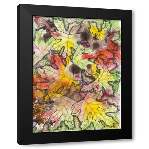 Fall Foliage Black Modern Wood Framed Art Print with Double Matting by Varacek, Pam