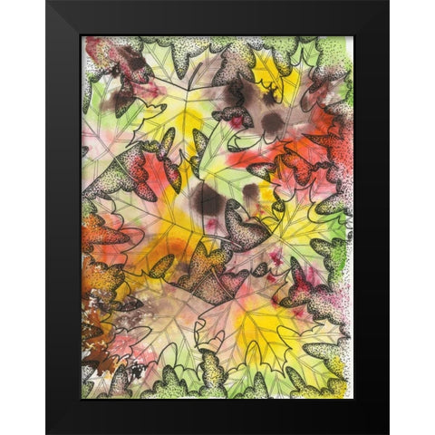 Fall Foliage Black Modern Wood Framed Art Print by Varacek, Pam