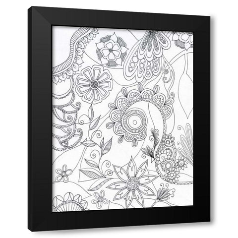 String Jungle Black Modern Wood Framed Art Print by Varacek, Pam