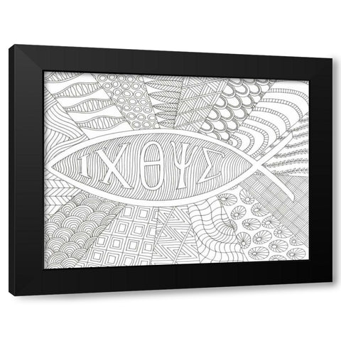 Eternal Fish Black Modern Wood Framed Art Print by Varacek, Pam