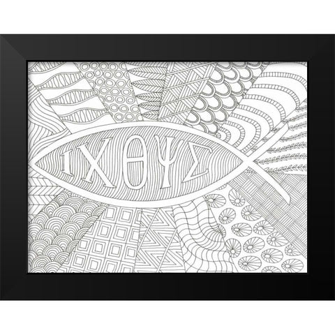 Eternal Fish Black Modern Wood Framed Art Print by Varacek, Pam