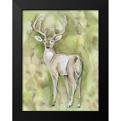 Sterling Deer Black Modern Wood Framed Art Print by Varacek, Pam