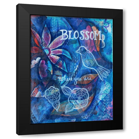 Blossom Where You Are Black Modern Wood Framed Art Print with Double Matting by Varacek, Pam