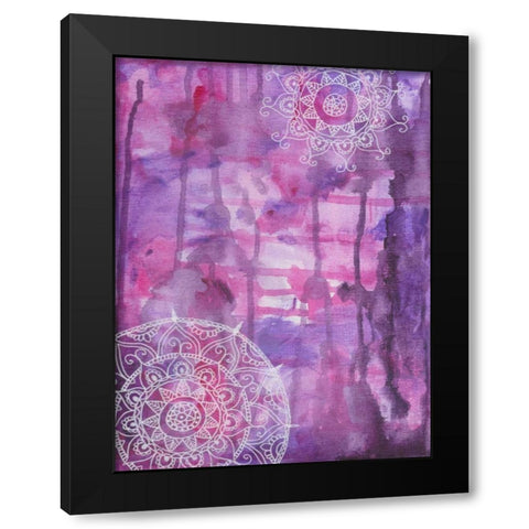 Purple Positive Vibes Black Modern Wood Framed Art Print by Varacek, Pam