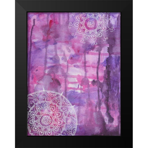 Purple Positive Vibes Black Modern Wood Framed Art Print by Varacek, Pam