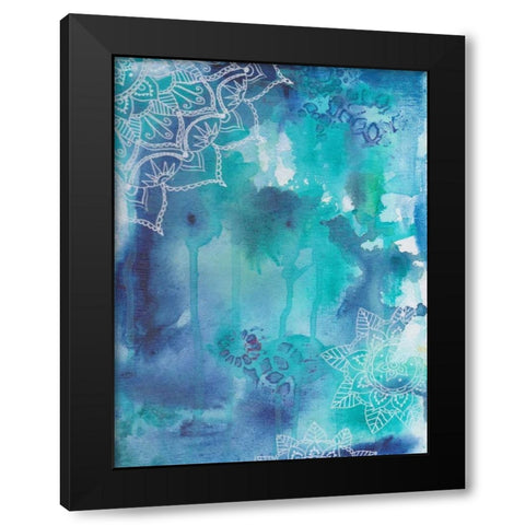Blue Balance Black Modern Wood Framed Art Print by Varacek, Pam