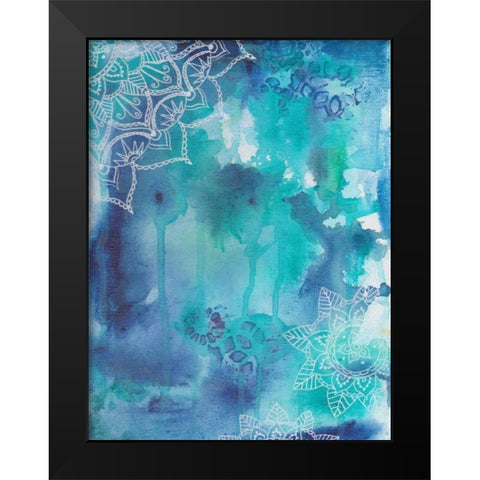 Blue Balance Black Modern Wood Framed Art Print by Varacek, Pam