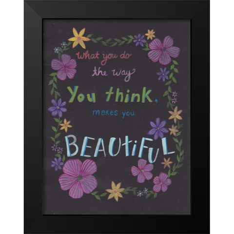 Forever Beautiful Black Modern Wood Framed Art Print by Varacek, Pam