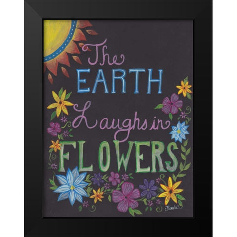 Laughing Flowers Black Modern Wood Framed Art Print by Varacek, Pam