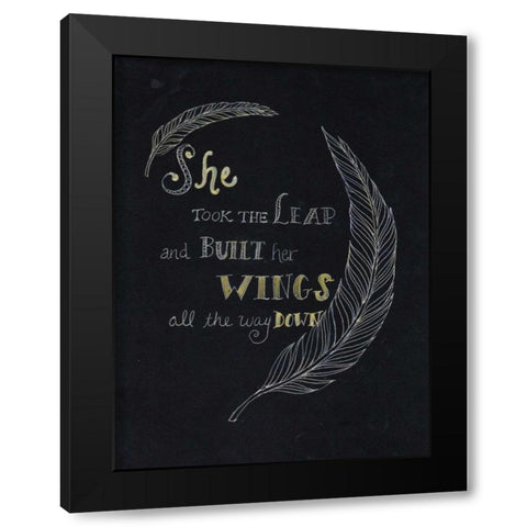 Taking A Leap Black Modern Wood Framed Art Print by Varacek, Pam