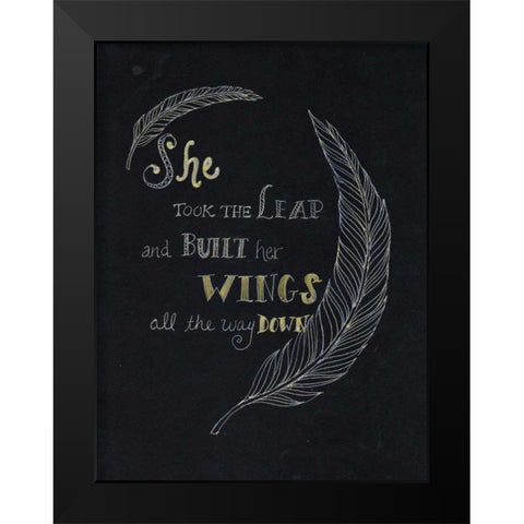 Taking A Leap Black Modern Wood Framed Art Print by Varacek, Pam