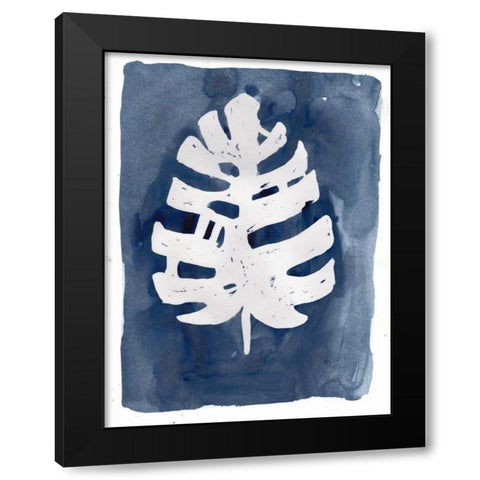 Indigo Silhouette D Black Modern Wood Framed Art Print with Double Matting by Varacek, Pam