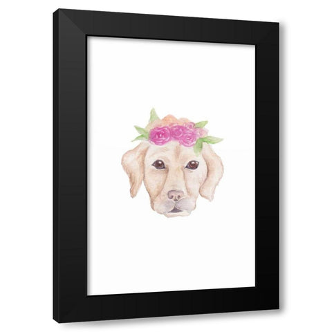 Petunia Pup Black Modern Wood Framed Art Print by Varacek, Pam