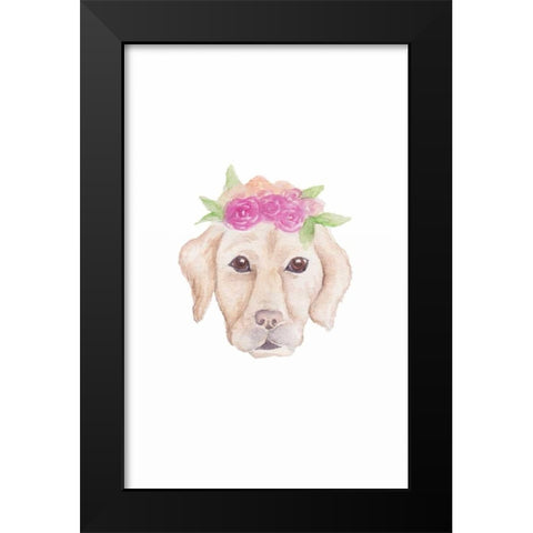 Petunia Pup Black Modern Wood Framed Art Print by Varacek, Pam