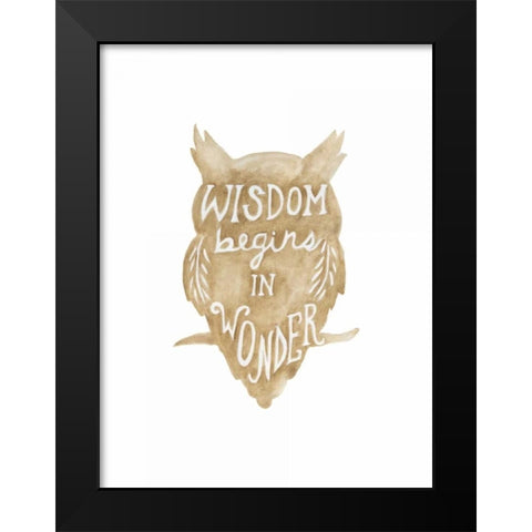 Wonder Begins Black Modern Wood Framed Art Print by Varacek, Pam
