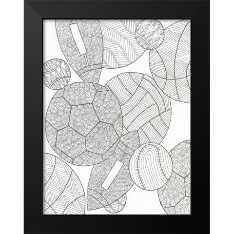 Sports Complex Black Modern Wood Framed Art Print by Varacek, Pam